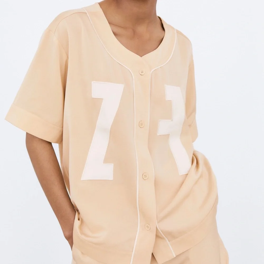 ZARA SATIN EMBROIDERED SHIRT - Picture 1 of 5